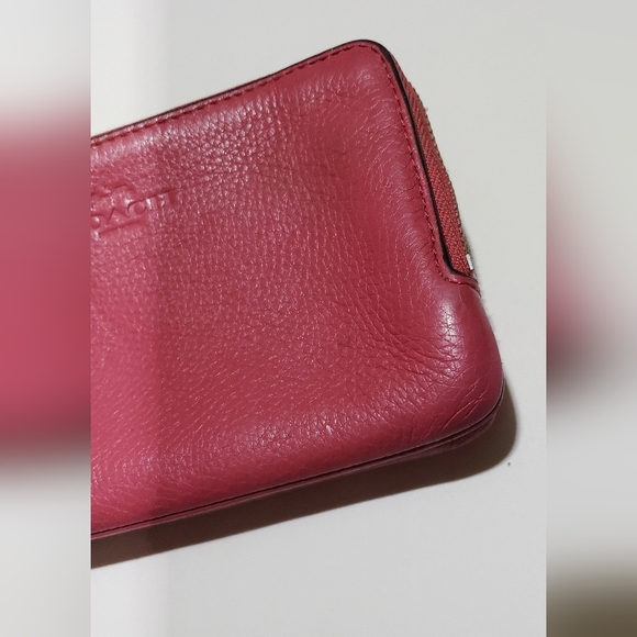 Coach Poppy Pink Zippered Wristlet - Picture 3 of 13